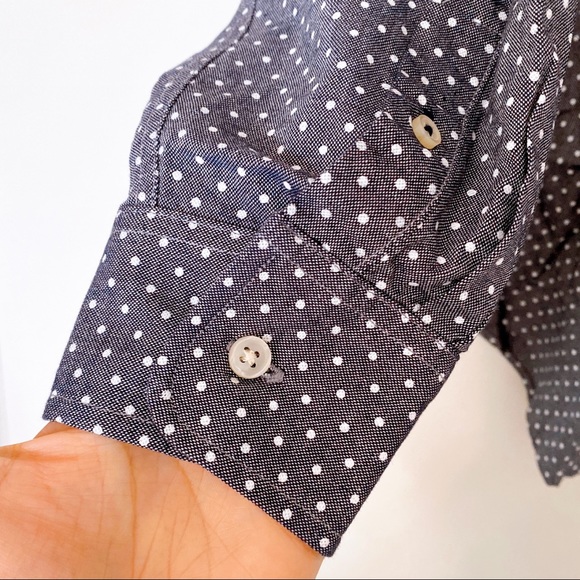 👔 CLUB ROOM BLUE WHITE POLKA DOT SHIRT! - Picture 3 of 5